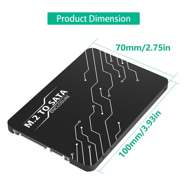 M.2 Key B SSD-er til SATA3.0 2.5\" Adaptere SSD-er Konvertere RiserCard