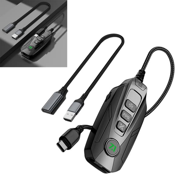 GS20 USB Mini Lydkort Ekstern Lydadapter i Svart for Datamaskiner