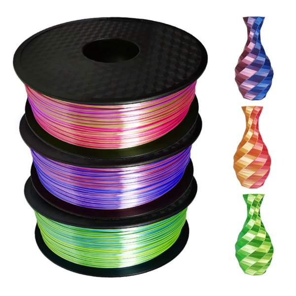 Tvåfärgad snabbväxling Rainbow PLA-filament 1,5 kg 1,75 mm diameter Premiumkvalitet för 3D-utskriftstillbehör Blue red