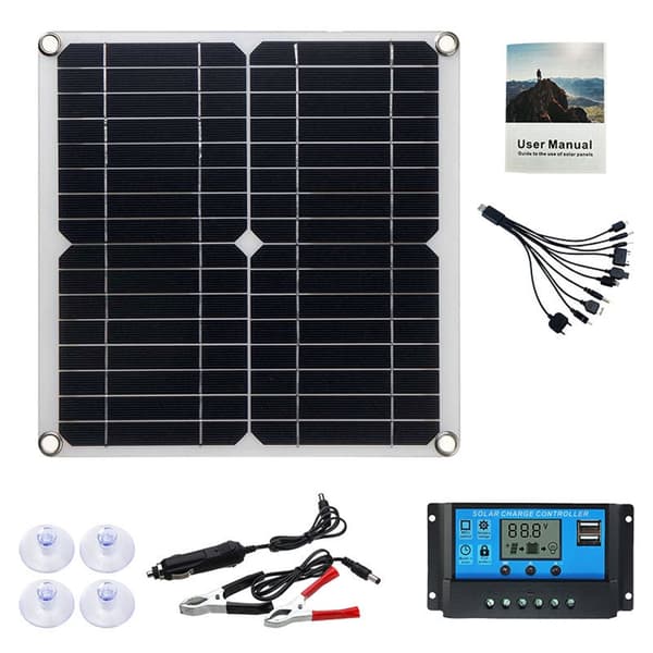 12W Solcellepanelsett med Solcelleladeregulator for Campingbåt 2