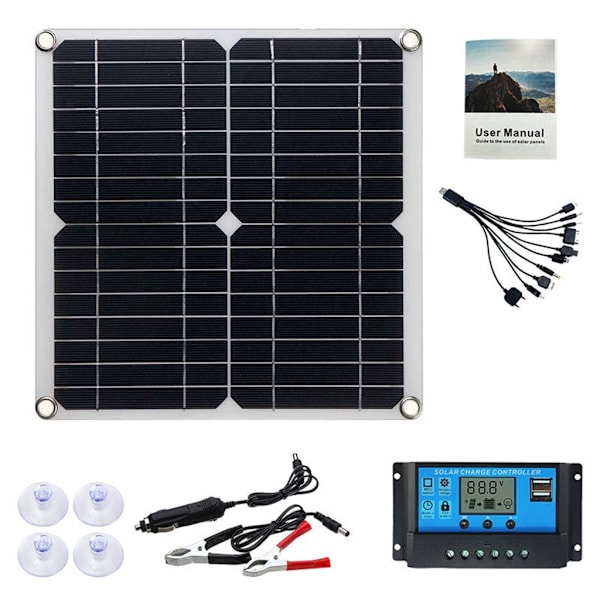 12W Solpanel Kit med Solcellsladdningsregulator Set för Camping Båt 4