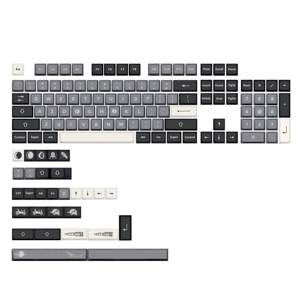 133 Tangenter PBT XDA Keycaps för DZ60/RK61/64/GK61/68/84/980/104 Mekaniskt Tangentbord gmk för Tangent 6.25/7u Mellanslag