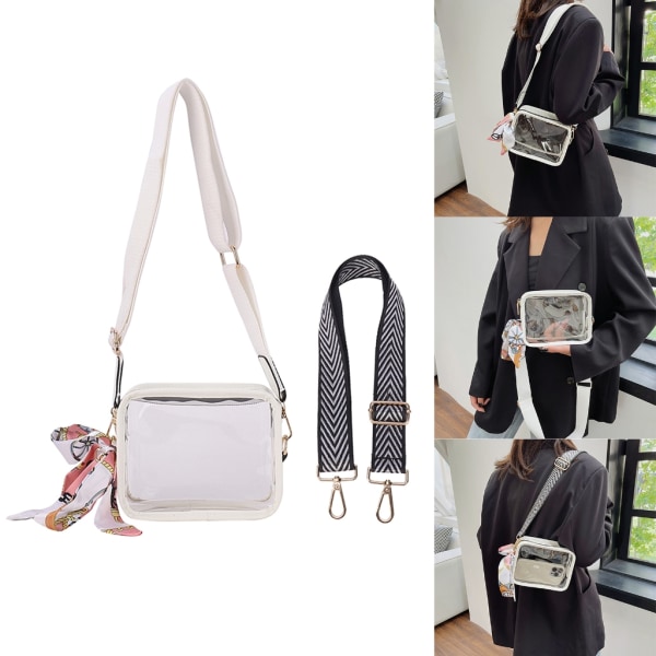 Clear Crossbody Purse Bag Clear Bag Stadium Godkänd axelväska för konserter Festivaler Sport A