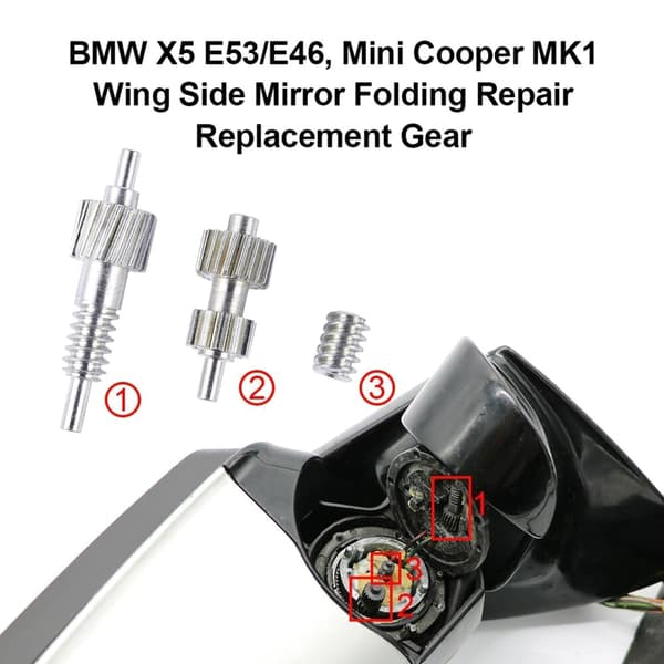 Gearreparation til X5 E53 E46 Mini MK1 Sammenklappelig Bil Sidespejl Foldegear