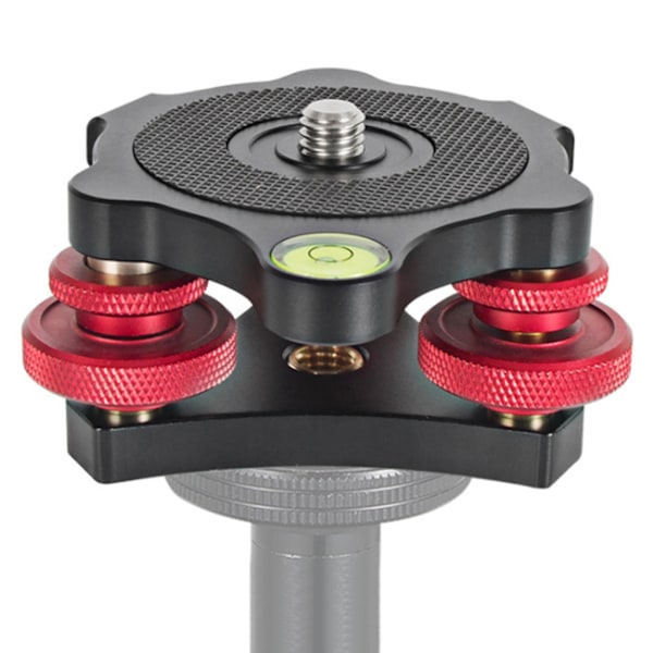 LP-64 Tri-wheel Precision Leveler med Bubble Level Tripod Leveling Base med 3/8" skruvhål, tillverkad av aluminiumlegering
