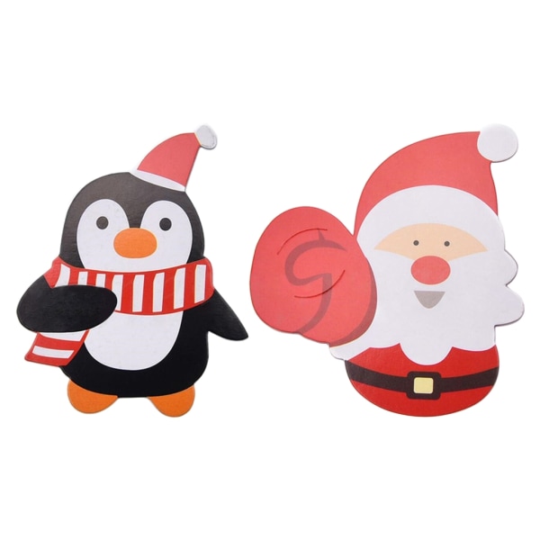 50cs Christmas Lollipop Paper Cards Dekoration Santa-Claus Penguin Paper Cards for Christmas Godis Presentpapper Decoraions B