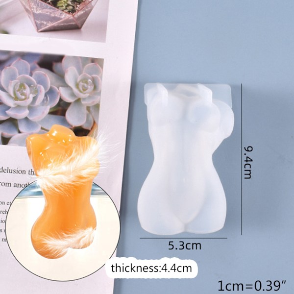 3D Manlig Kvinnlig Kropp Ljus Gjutform UV Kristall Epoxiharts Form 5
