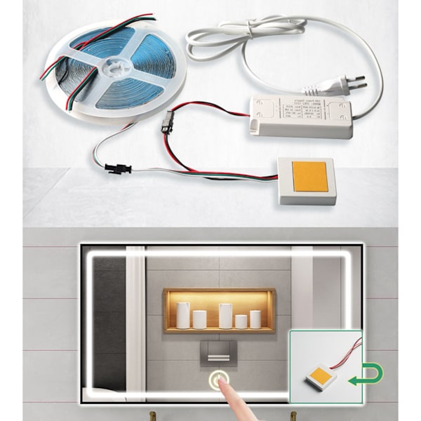 Spegellampa dedikerad för Touch On/Off Isolerad för Touch Switch Sensor för badrum Anti-dimljus Spegel LED Spegel Ca B