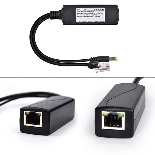 Lille Gigabit DC5.5x2.1mm POE Splitter til netværksgadgets med lav spænding