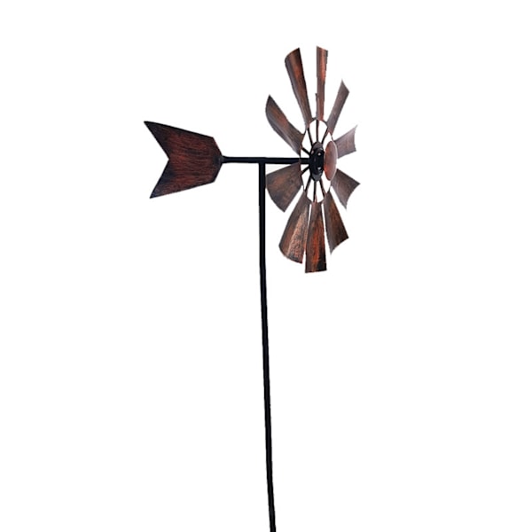 Smedejerns Roterende Vindmølle Metal Vindspil Landskabs Ornament