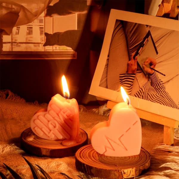 Valentines Hjerte Silikonform Duftlysform DIY Bordpyntform D