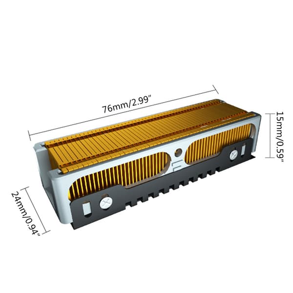 Kobber varmeavledningsrør Messingfinne radiatorrør for M.2 Nvme harddisk SSD