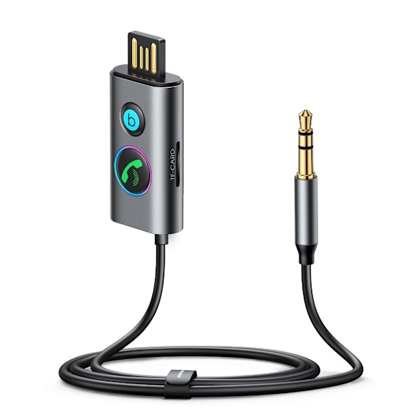 Bil Bluetooth 5.3 Transmitter 3.5mm Trådløs Lydadapter til Musikstreaming
