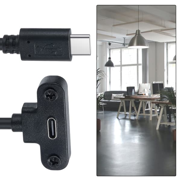 Högkvalitativ USB Typ C Hane till Hona Panelmonteringskabel för Data & Ström 30cm