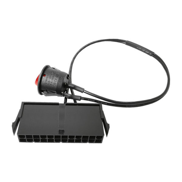 35cm 24-Pin Hona ATX Strömkabel Röd Indikator Strömförsörjning På/Av Strömbrytare Kabel