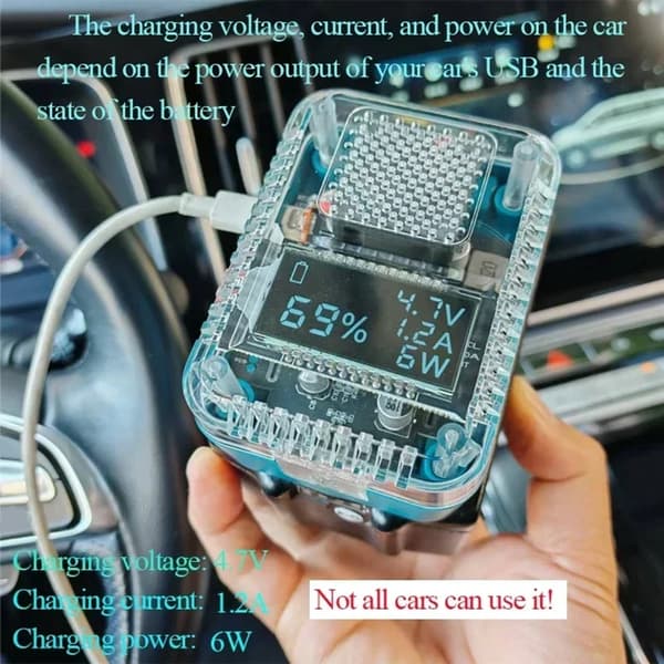 140W PD3.1 Type C Digital Display Batteriadapter Konverter Opladning