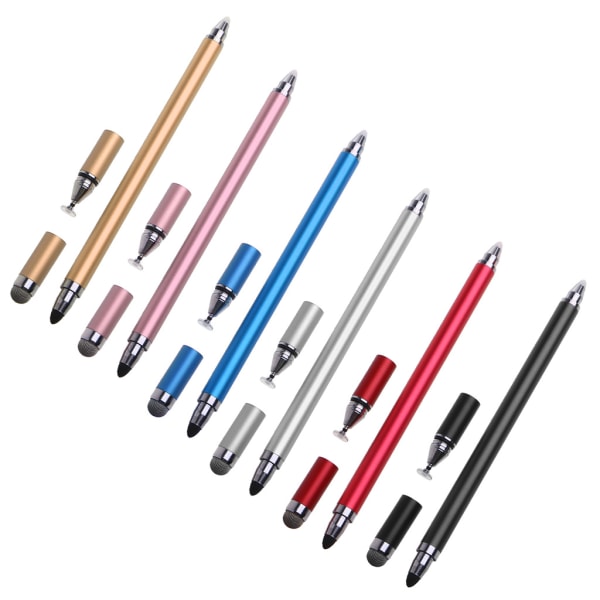 2 i 1 kapacitiv Stylus Pen 2 Fiberspets & trasa för huvud Hög känslighet och precision Universal för pekskärmar Dra Gold