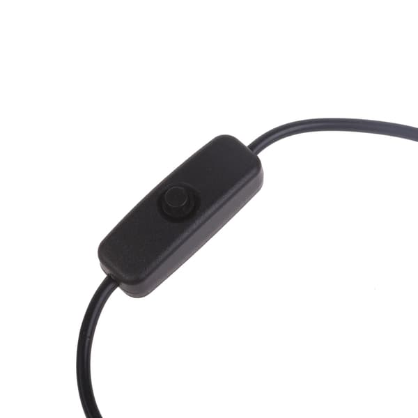 Micro USB kabel, Micro USB Hona till Hane-förlängningskabel med 501-knappsbrytare för Raspberry Pi White