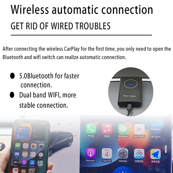 MINI Box Trådlös Android Auto CarPlay För