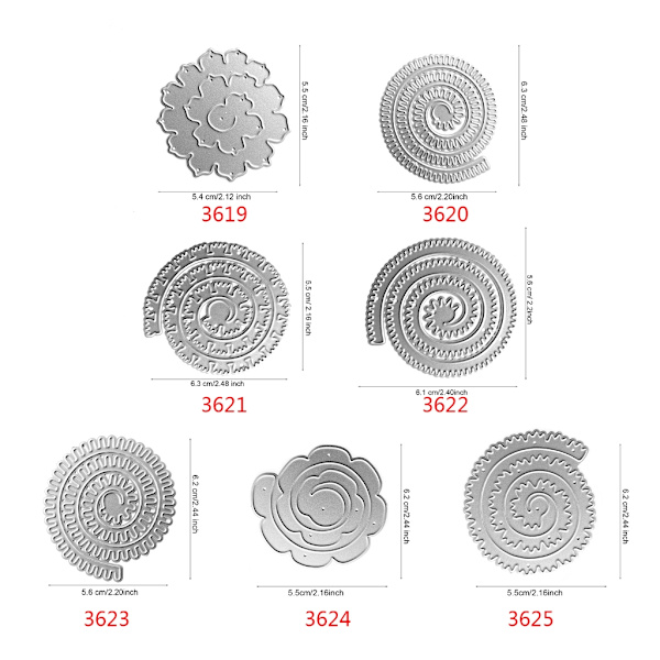 Lockigt blomma Metall Skärning Dies Scrapbooking Stencil Die Cuts Kort Prägling DIY Fotoalbum Form 3622