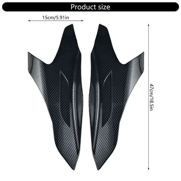 1 Par Side Cover Panel Dynamisk Vingesett Kåpe Aerodynamiske Vingeleter Black