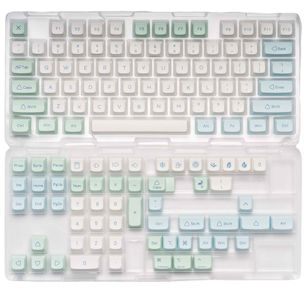133 Tangenter Minimalistisk Ice Mint Keycap XDA Profil Dye-Sub Personliga PBT Tangenter För Mekaniskt Tangentbord DZ60 RK61 Layout