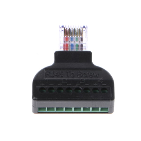 RJ45 Ethernet Hane Till 8 Pin AV Terminal Skruv Adapter Converter Block Plug CCTV