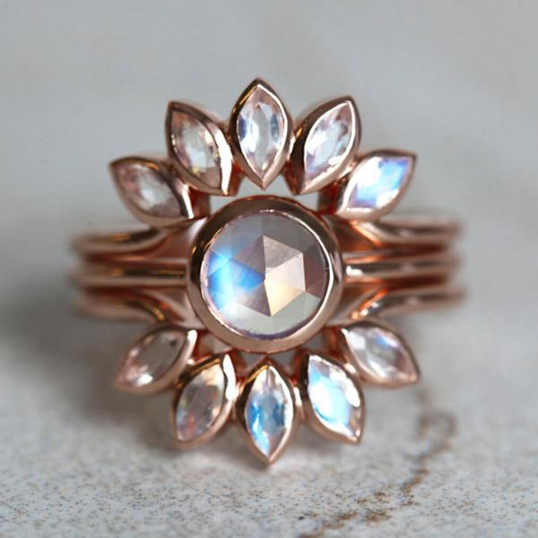 3st/ set Sunflower Statement Ring Knogringar Mellanfinger Stapelbara Ringar Set Fingerringar för kvinnor Modesmycken null - 8
