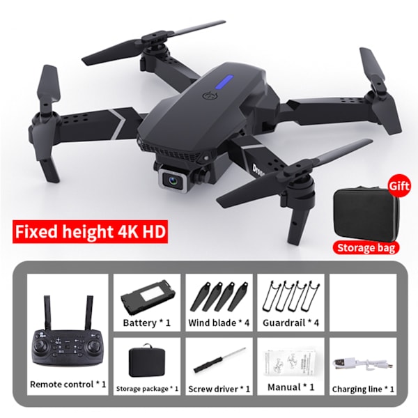 E88 UAV Drönare med Kamera 2.4GHZ Fjärrkontroll RC Quadcopter för Vuxna Barn