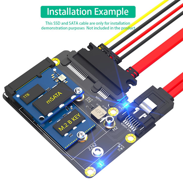 2 i 1 SATA3.0 Msata/M.2 SSD'er til Dobbelt SATA3 Computer Adapterkort