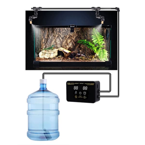 Reptils Dimmsystem Automatisk Luftfuktare för Terrarium med Justerbart Munstycke