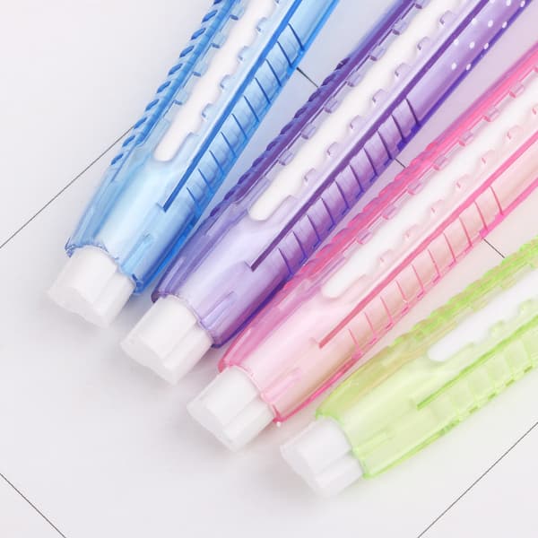 för Creative Mechanical Pen Shape Eraser Rubber Retractable Stationery School Su