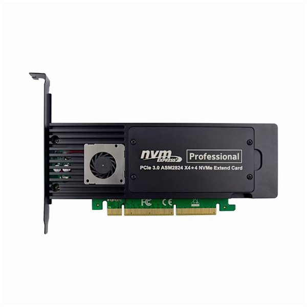 4 Porte ASM2824 PCI-E X16 Adapterkort 4-Kanals NVME SSD Konverteringskort Industriel Server Lagerudvidelseskort