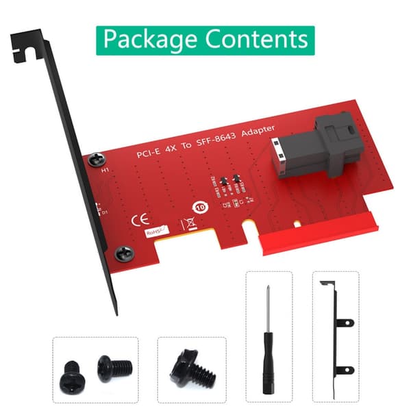 Flexibel expansionsadapter SFF 8643 till PCIe 4X för servrar