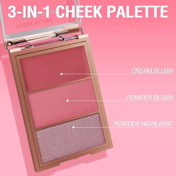 Bærbar Blush Palette Kindben Kontur Blush Highlighting Flush Effekt B