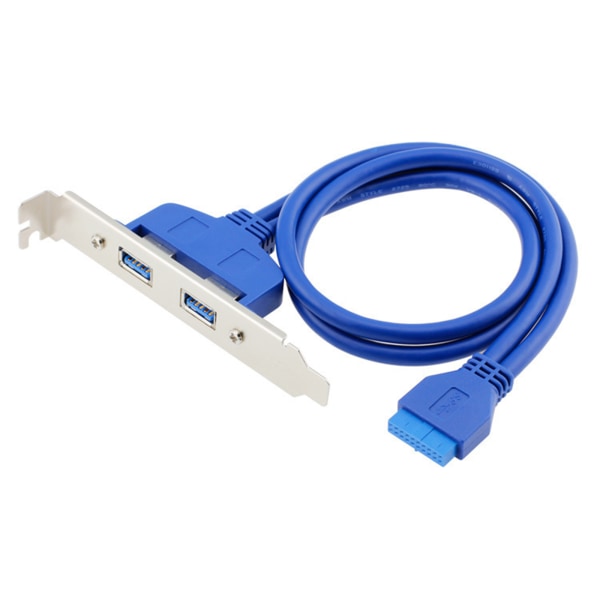 50 cm PC-moderkort 20-stift till dubbla USB 3.0-portar för Express-kabel Moderkort 2 USB3.0 Panelfäste Förlängningskabel 5Gbp Blue