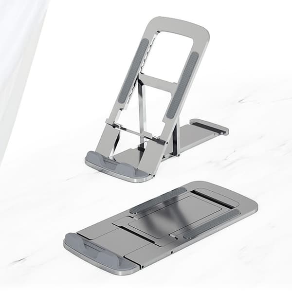 Hopfällbart stativ för bärbar dator 7 Höjdjusterbar Ergonomisk Aluminium Riser Platform Super Stable för 4-12,9" bärbara datorer Silver