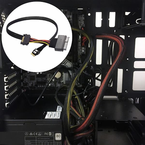 SFF-8654 4i Han til SFF8639 U2U3 Adapterkabel til PCIe NVMe Protokol