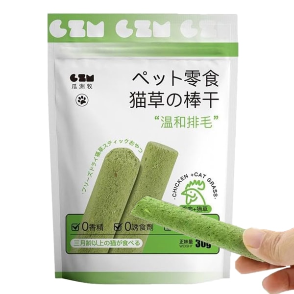 1 kartong Cat Grass Chew Stick Slipstång Tugg Leksak Tänder Rengöringsmedel Naturgräs Molar Rod för Cat Indoor Rese Kattunge