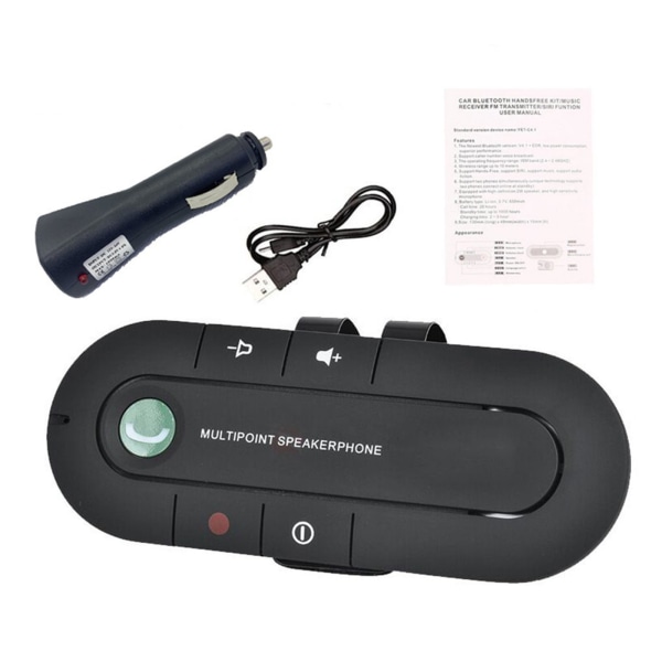 Handsfree Bluetooth-kompatibel bilsats trådlös BT stereohögtalare telefon MP3 musikspelare Sändare för W/ Dual USB Cha