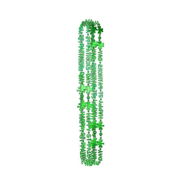 6st St. Patricks Day Shamrock Halsband Gröna pärlor Halsband Irish Day Festdekorationer Clover Letter Strand Smycken null - 7