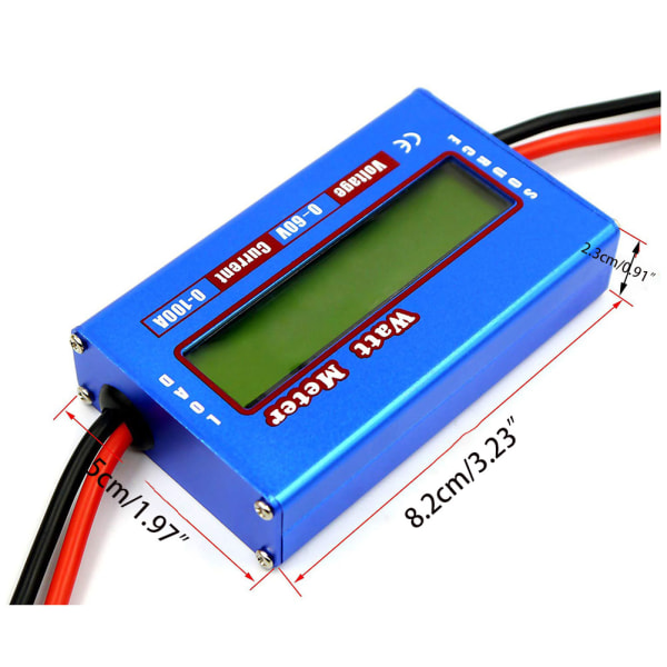 Digital LCD-skärm Blå DC 60V 100A Balansspänning Batteri Power Analysator Wattmätare Checker Balansator Laddare RC Verktyg