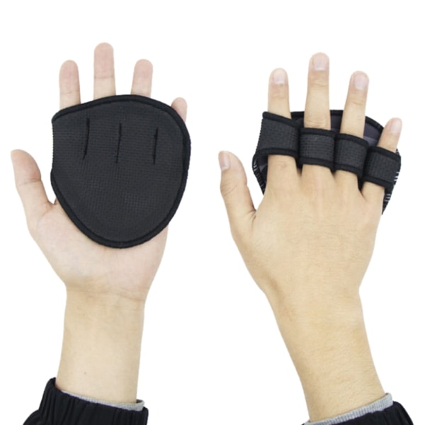 Powerlifting Workout Handske Gym Workout Handske Lyftgrepp Pull Up Grips Pads Lyftande svettsäker dyna med 4 fingrar loop Rubber
