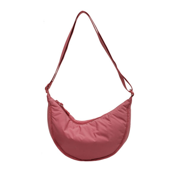 Ensfarvet Brysttaske til Kvinder Stor Kapacitet Rejse Crossbody Tasker Kvinde Halvmåne Bæltetaske Dame Dumpling Taske