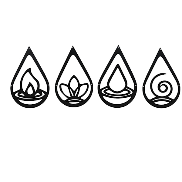 Fire Element Veggkunst Veggoppheng Dekorasjoner Hjemmeinnredning Aksent Ornament for Stue Soverom Kafé Butikk