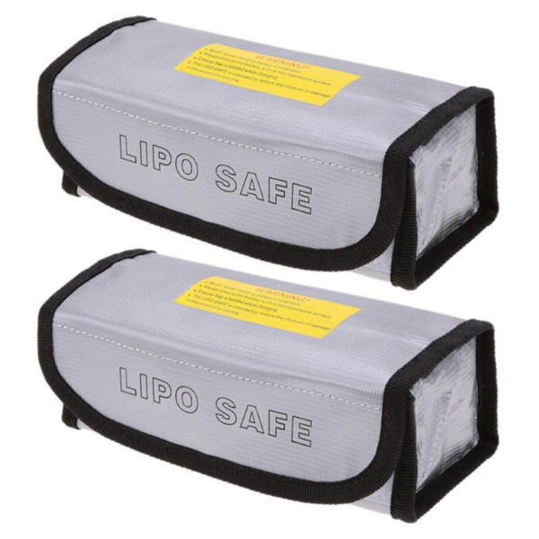2x brandsäkra Lipo-batteriväskor Vattentät explosionssäker för case Bärbar Lipo-batteriförvaringsbehållare för drönare