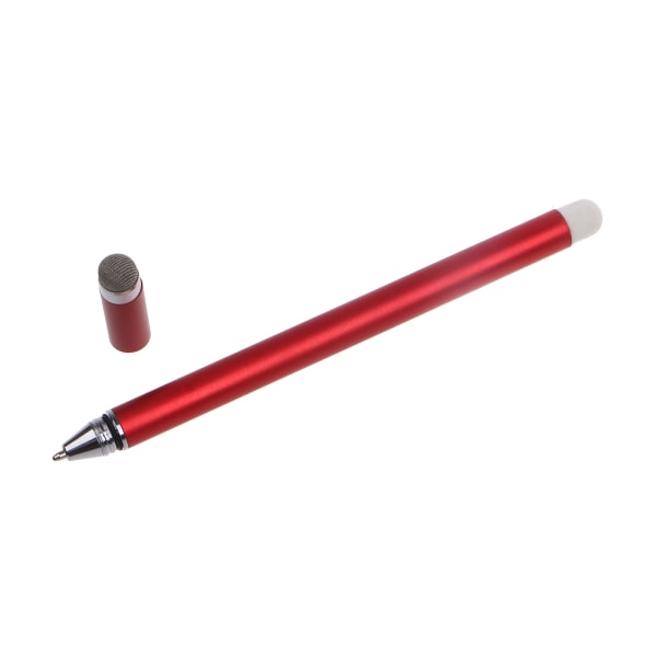 2 i 1 kapacitiv Stylus Penna Fiberspets & Whiteboard för huvud Högkänslighet Universal för pekskärmar Ritning Skriva Red