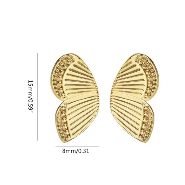 1 par för fjärilsörhängen för kvinnor guld örhängen med örhängen allergivänliga halvvinge söta örhängen för flickor Smycken present
