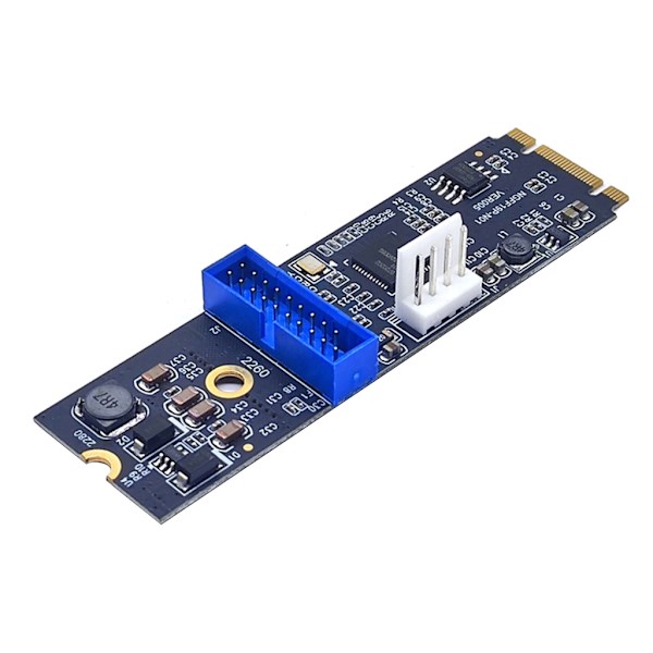 M2 NVME - Type-C Etupaneelin Type-E A-Key 19PIN Jatkojohto USB3.2 Adapterikortti 5Gbps Tuki - Renesas uPD720202 Piirisarja