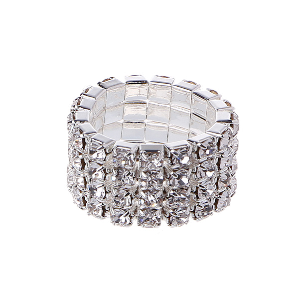 Elastisk ring Fashionabla Stretch Kristall Inläggningar Finger Ringar Unik Förlovning Bröllopslöfte Knuckle Ring Smycken Present null - 3 rows
